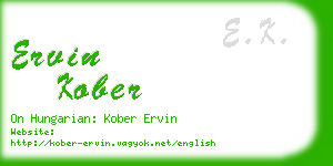 ervin kober business card